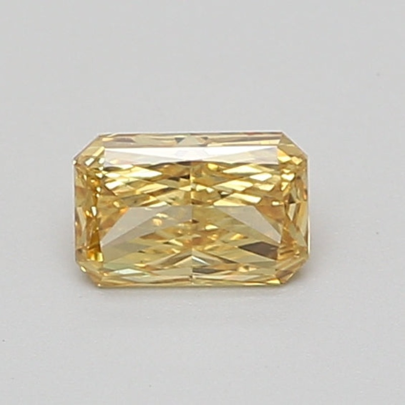 0.54 Ct Radiant Lab Diamond  Fancy Vivid Yellow  VS2   IGI