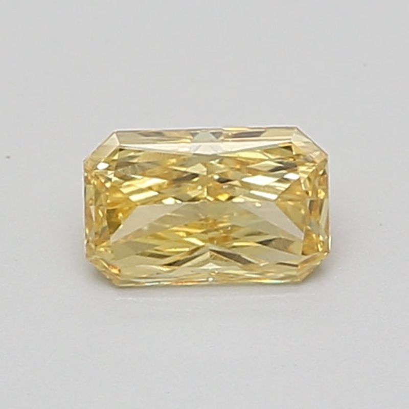 0.57 Ct Radiant Lab Diamond  Fancy Vivid Yellow  VS2   IGI