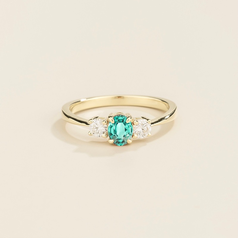 Boble white gold ring set with Paraiba sapphire and Diamonds