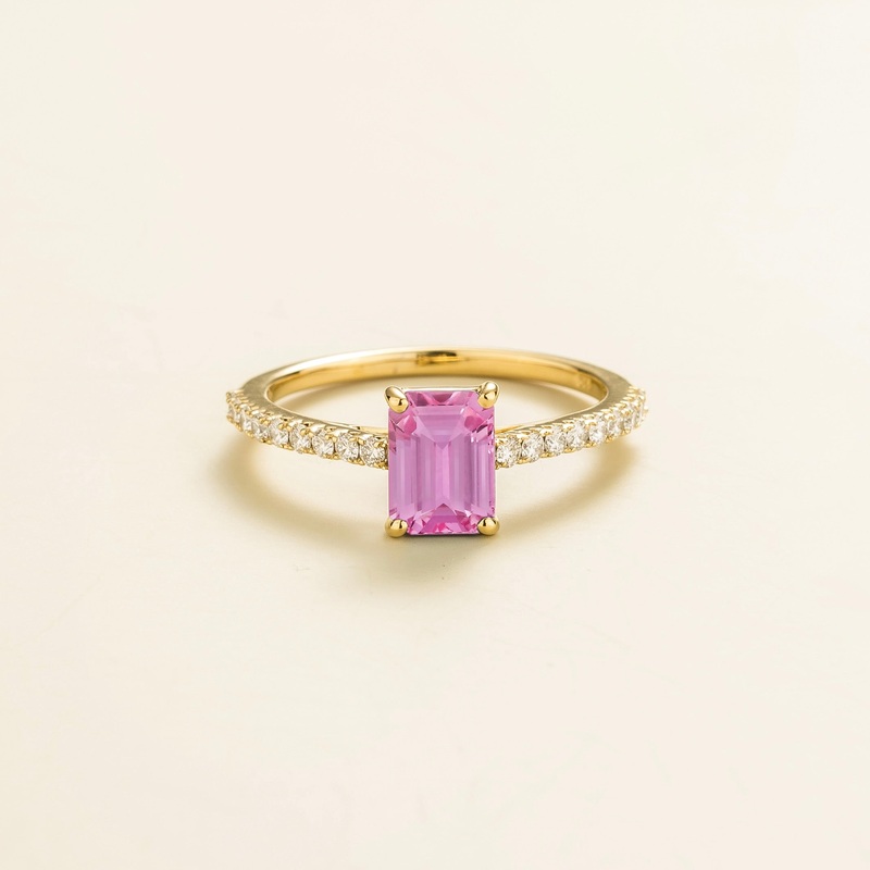 Chelle Gold Ring In Pink Sapphire & Diamond