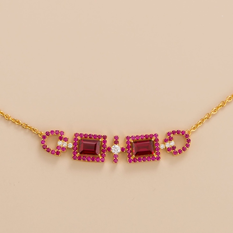 Ciceris Gold Necklace Ruby & Diamond