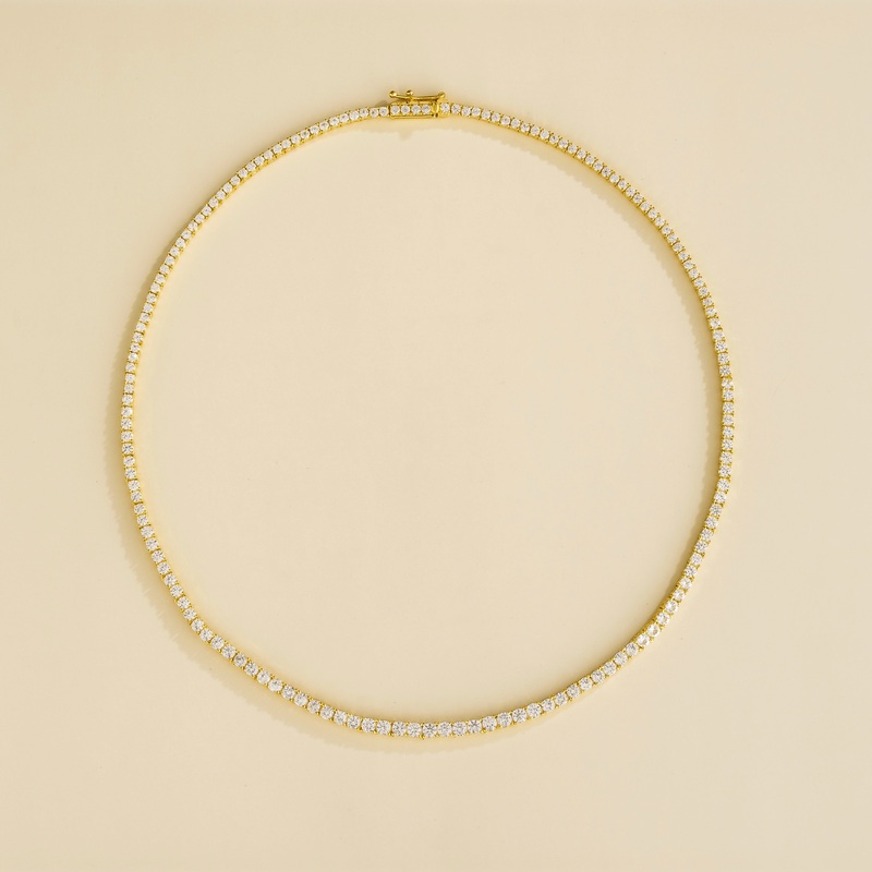 Ciclo Gold Necklace Set With White Sapphire