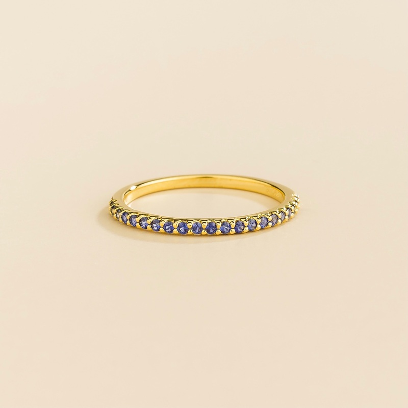 Ciclo Gold Ring Set With Blue Sapphire