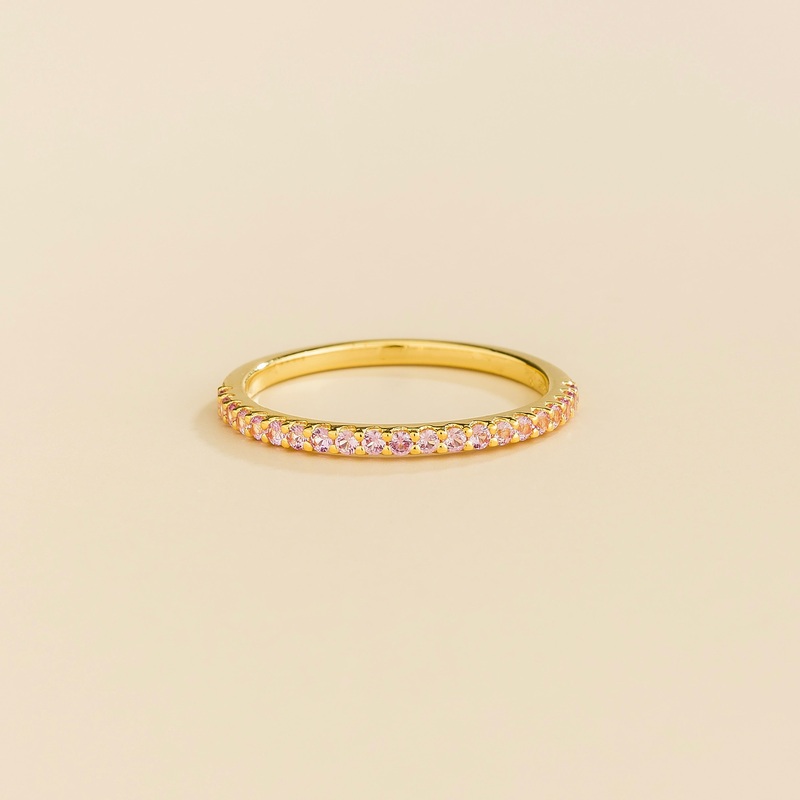 Ciclo Gold Ring Set With Pink Sapphire