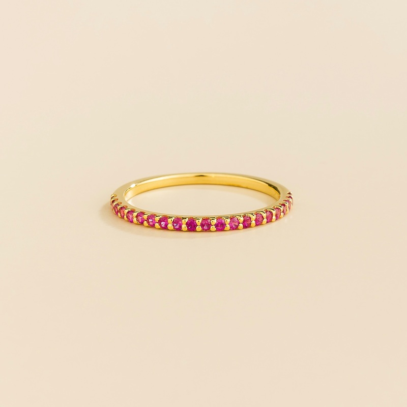 Ciclo Gold Ring Set With Ruby