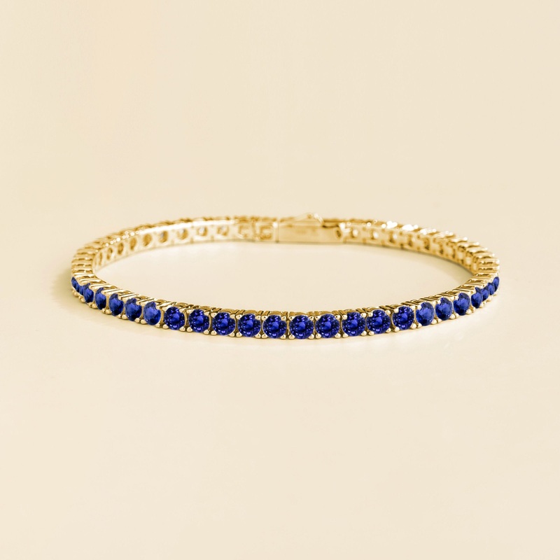 Ciclo gold tennis bracelet set with Blue sapphire