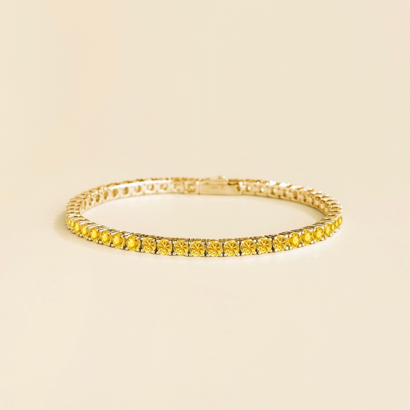 Ciclo Gold Tennis Bracelet Set With Yellow Sapphire