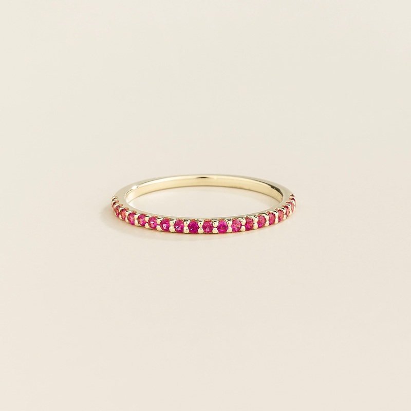 Ciclo White Gold Ring Set With Ruby