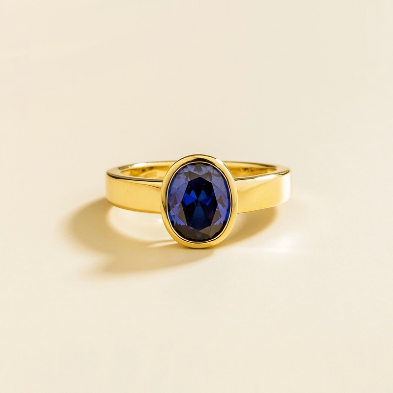 Fuerte Gold Ring Set With Blue Sapphire