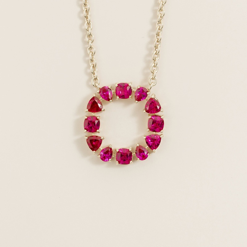 Glorie White Gold Necklace Set With Ruby