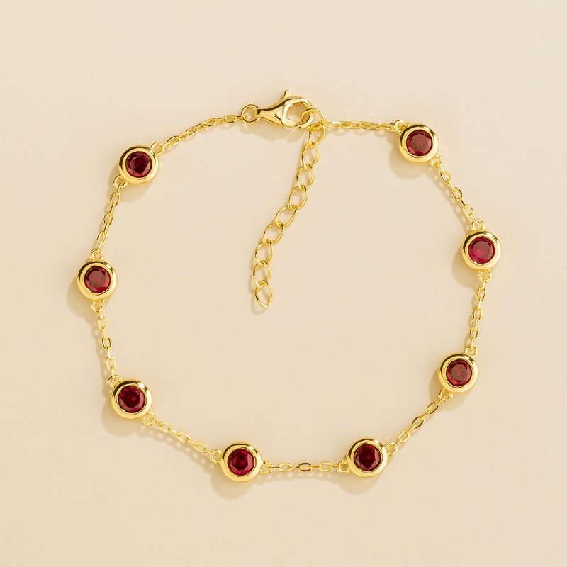 Margo Gold Bracelet Set With Ruby