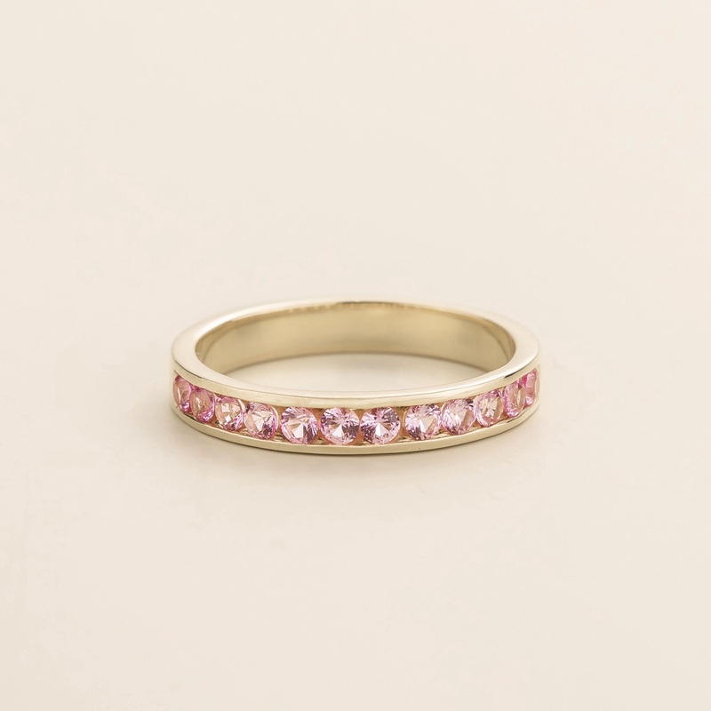 Margo White Gold Ring Set With Pink Sapphire