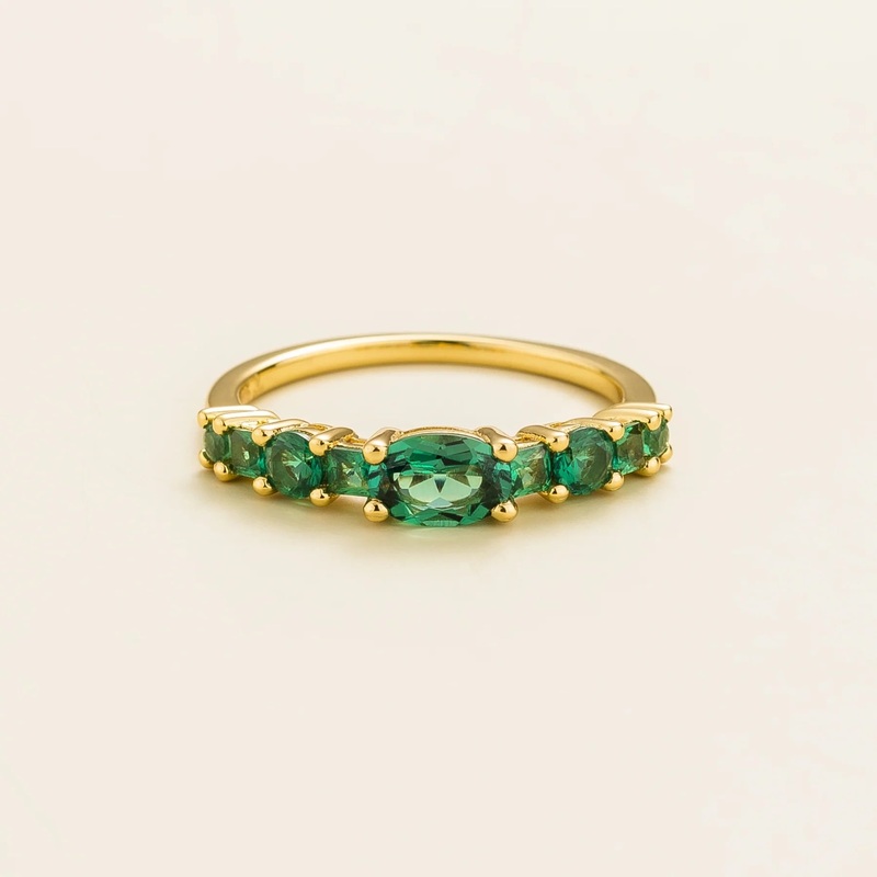 Petra Gold Ring Set With Emerald