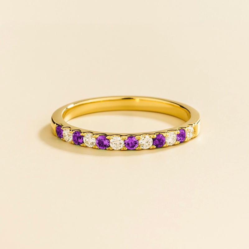 Salto Gold Ring In Purple sapphire & Diamond