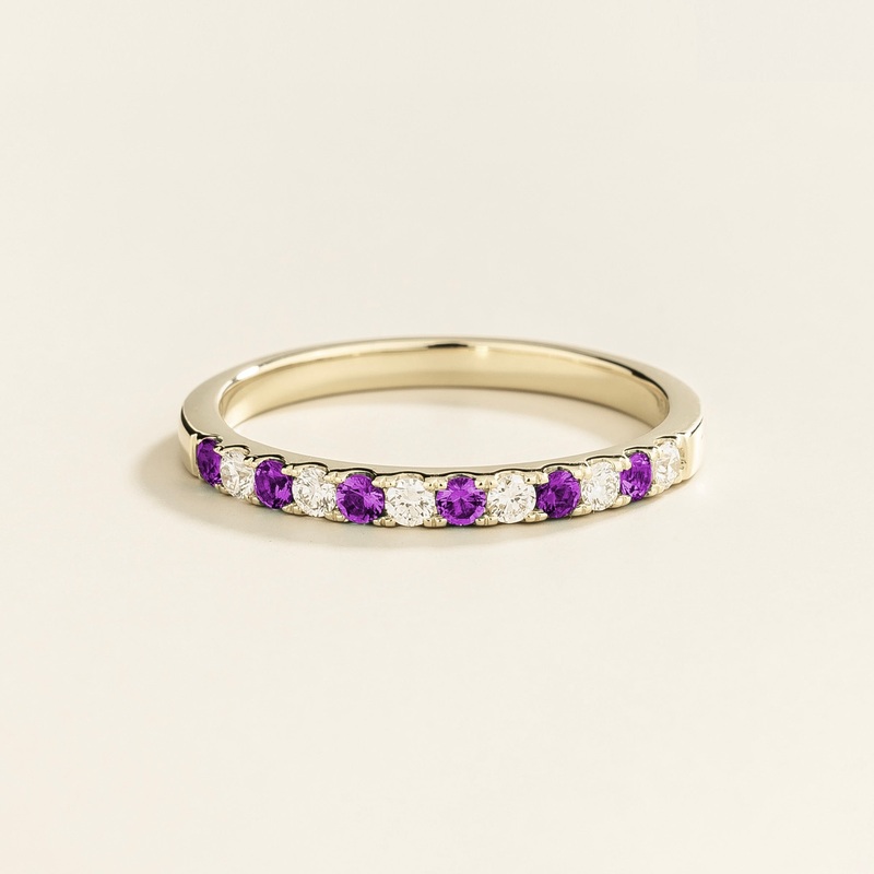 Salto White Gold Ring In Purple sapphire & Diamond