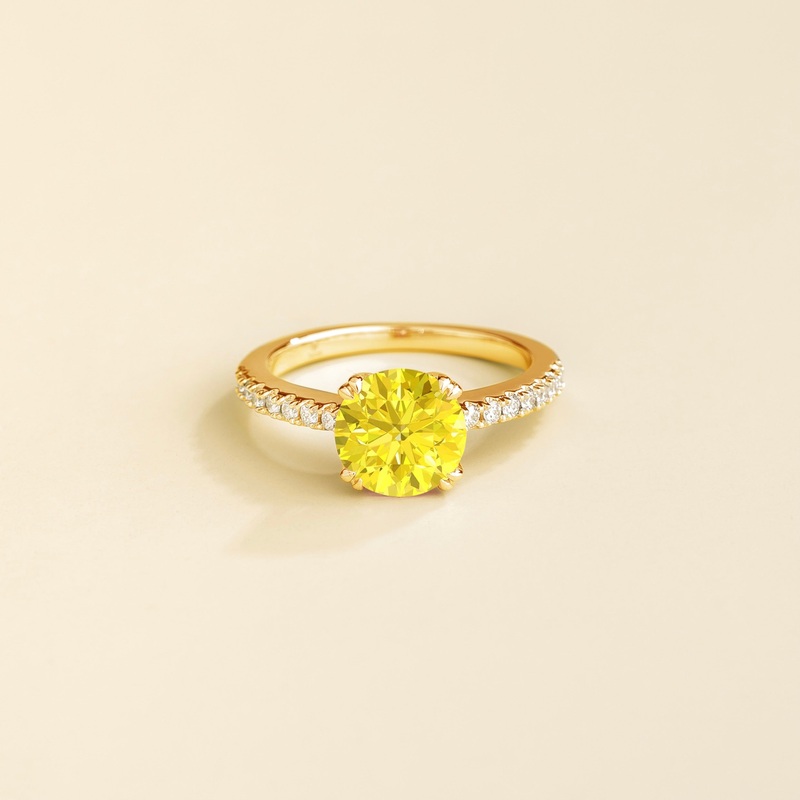 Solen Gold Ring Yellow Sapphire & Diamond
