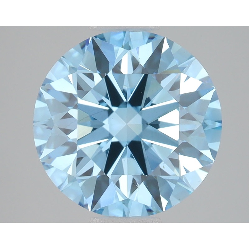 3.09 Ct Round Lab Diamond  Fancy Vivid Blue  VS1  Ideal Cut  IGI