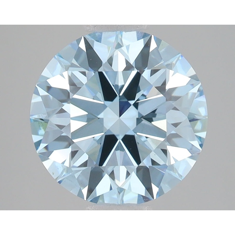 3.09 Ct Round Lab Diamond  Fancy Vivid Blue  VS2  Ideal Cut  IGI