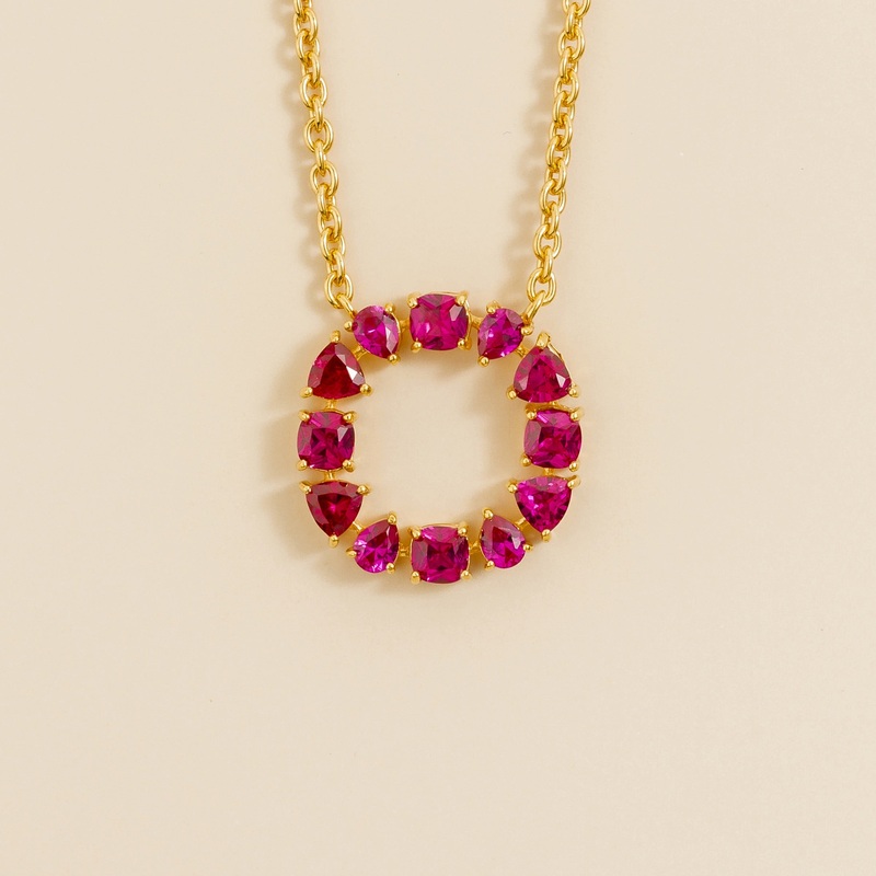 Glorie Gold Necklace Set With Ruby