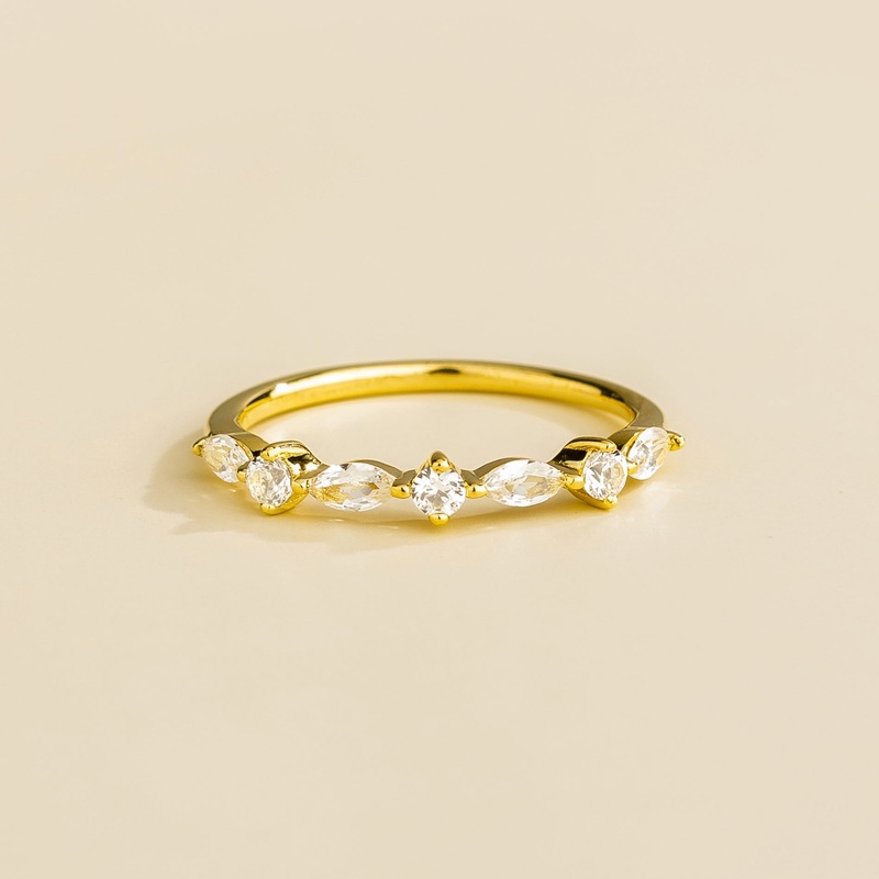 Markiz Gold Ring Set With Diamond