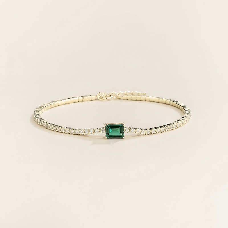 Mesa White Gold Bracelet In Emerald & Diamond
