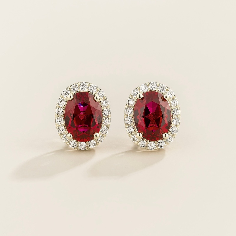 Mina White Gold Earrings Ruby & Diamond