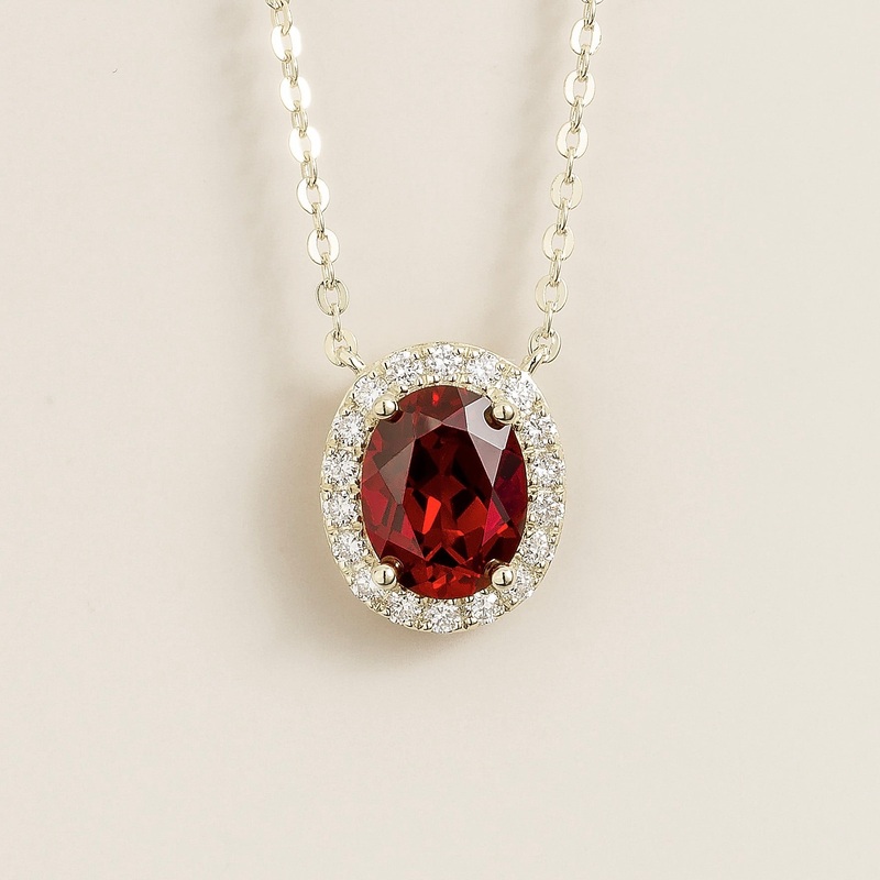 Mina White Gold Necklace Set With Ruby & Diamond