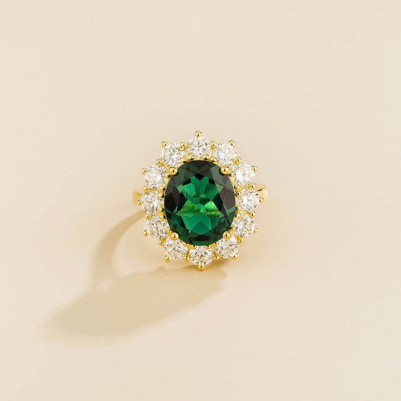 Oda Gold Ring Emerald & Diamond