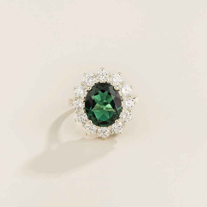 Oda White Gold Ring Emerald & Diamond