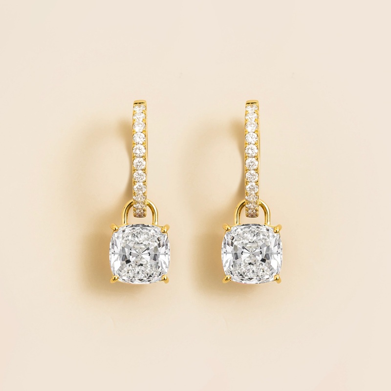 Oreol Gold Earrings Set With Diamonds