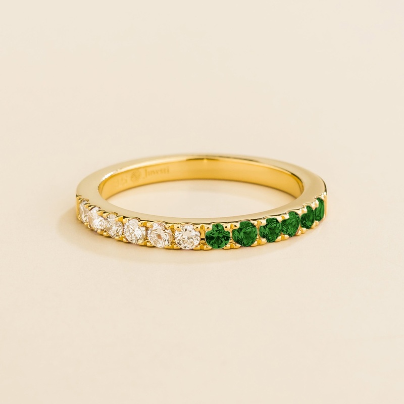 Dimi Gold Ring In Emerald & Diamond