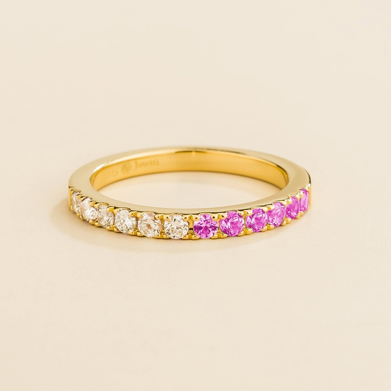 Dimi Gold Ring In Pink Sapphire & Diamond