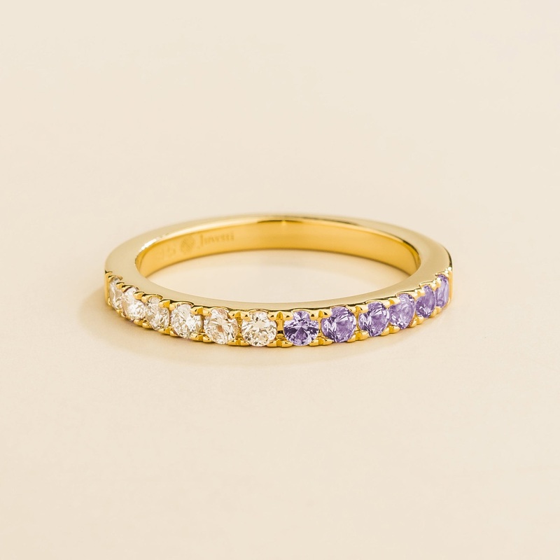 Dimi Gold Ring In Purple Sapphire & Diamond