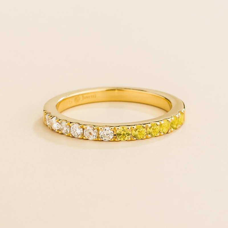 Dimi Gold Ring In Yellow Sapphire & Diamond