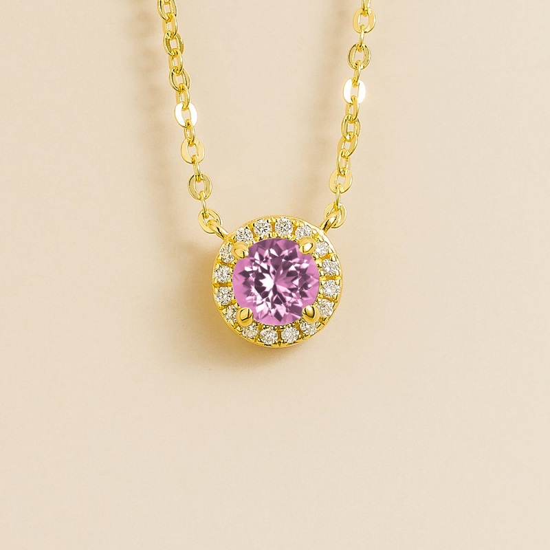 Mars Gold Necklace Set With Morganite & Diamond