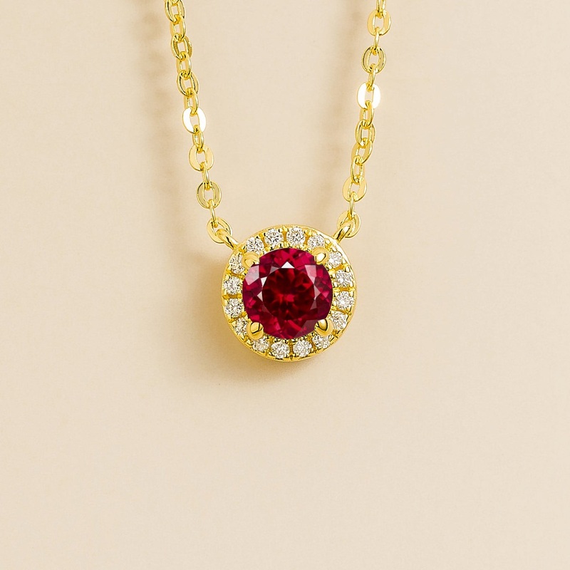 Mars Gold Necklace Set With Ruby & Diamond