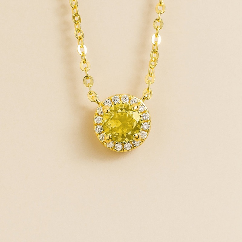 Mars Gold Necklace Set With Yellow Sapphire & Diamond